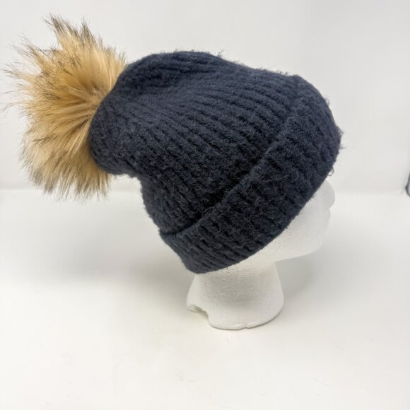 Columbia Winter Blur Pom Pom Beanie Hat Blue One Size Fits All Fleece Lined Cozy - Picture 3 of 9